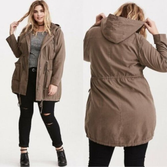 Torrid Twill Anorak Utility Hooded Jacket H11162 - Picture 7 of 7